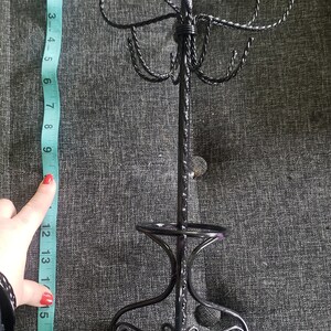 Vintage black metal jewelry stand image 2