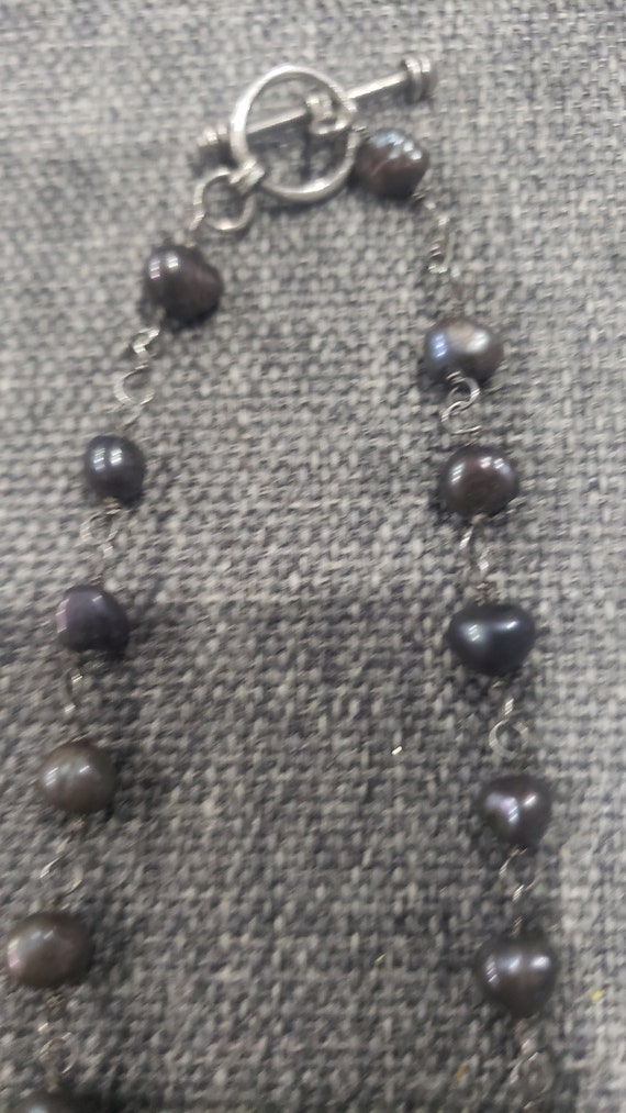Vintage Collection - Black fresh water pearls and… - image 2