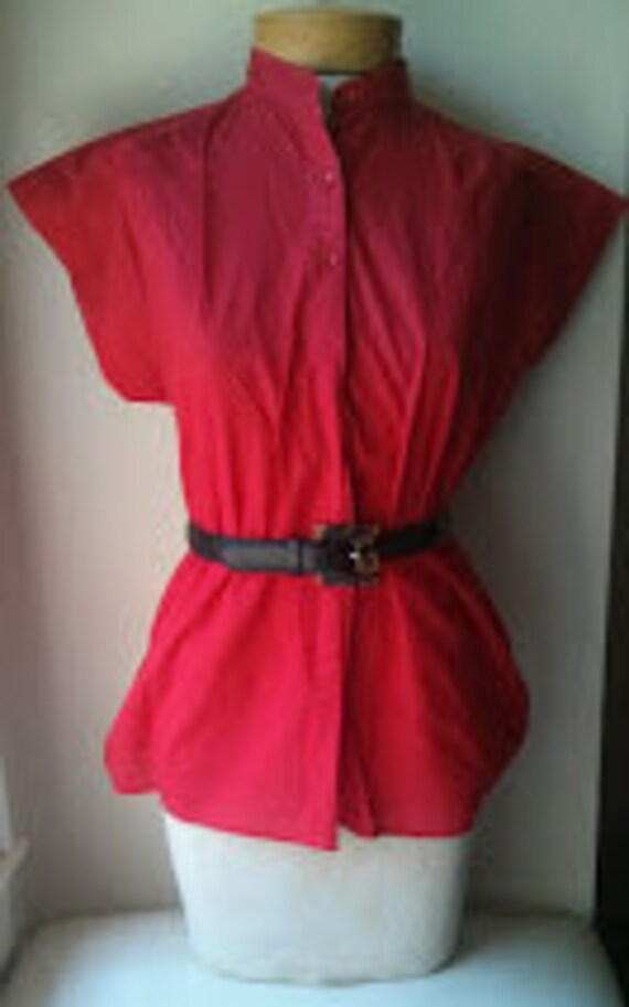 macys red blouses
