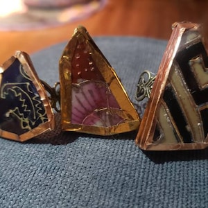 Handmade Broken China adjustable ring