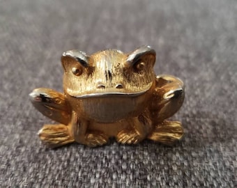 Vintage mini gold frog belt buckle