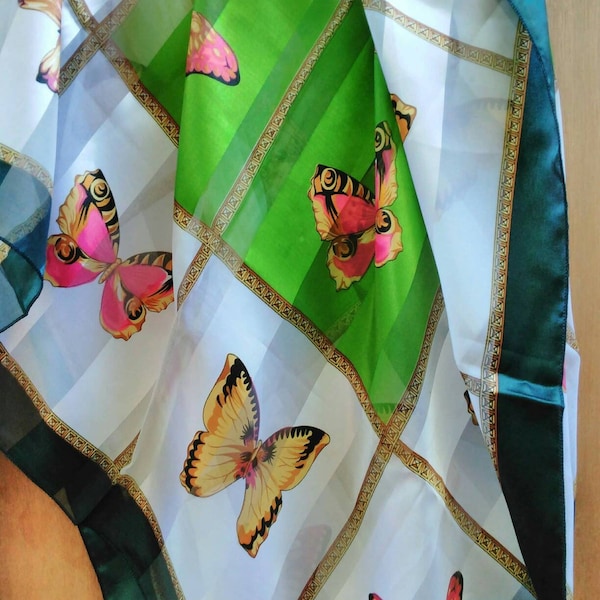 Vintage Beautiful Butterflies Baroque Pattern polyester Scarf