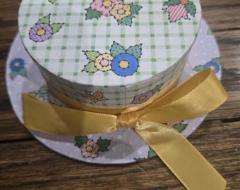 Vintage Mary Engelbreit Hat Shape Trinket Paper Box