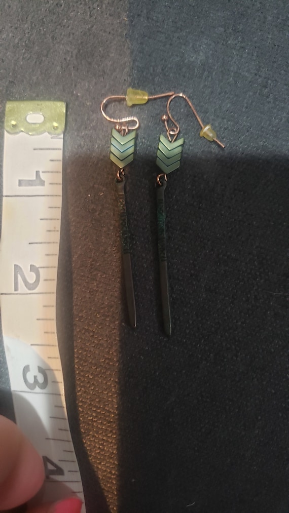 Vintage copper arrow dangle earrings