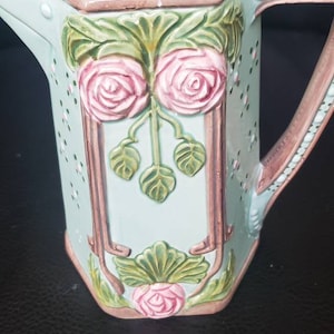 Vintage HandPainted Seymour Mann Inc Floral Majolica Pitcher