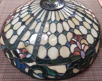 STUNNING BESPOKE CLIP ON VINTAGE LAMPSHADE IN GREEN & BLACK CAMEO WAS £39.99 