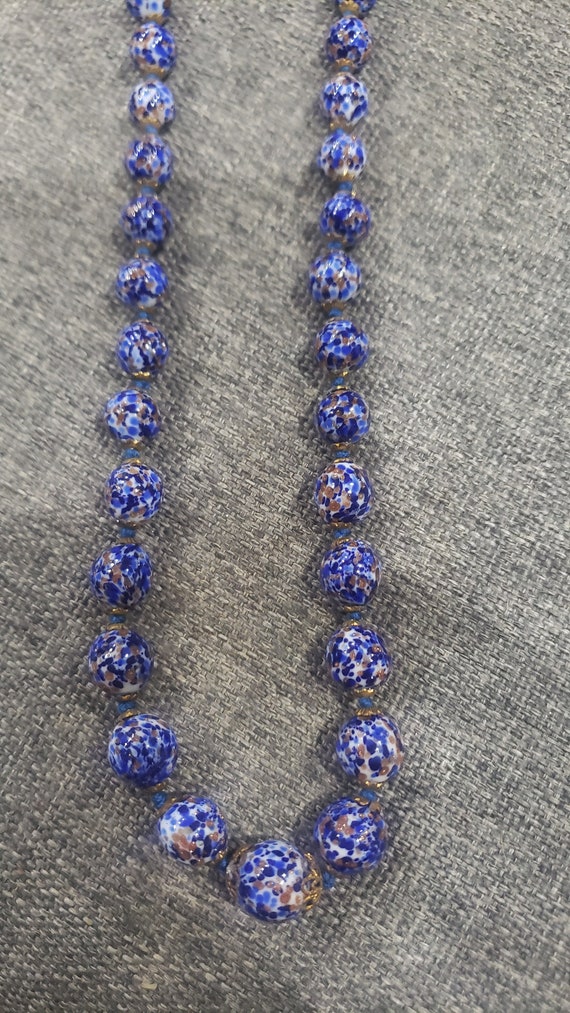 Vintage Murano blue cobalt Glass beads necklace