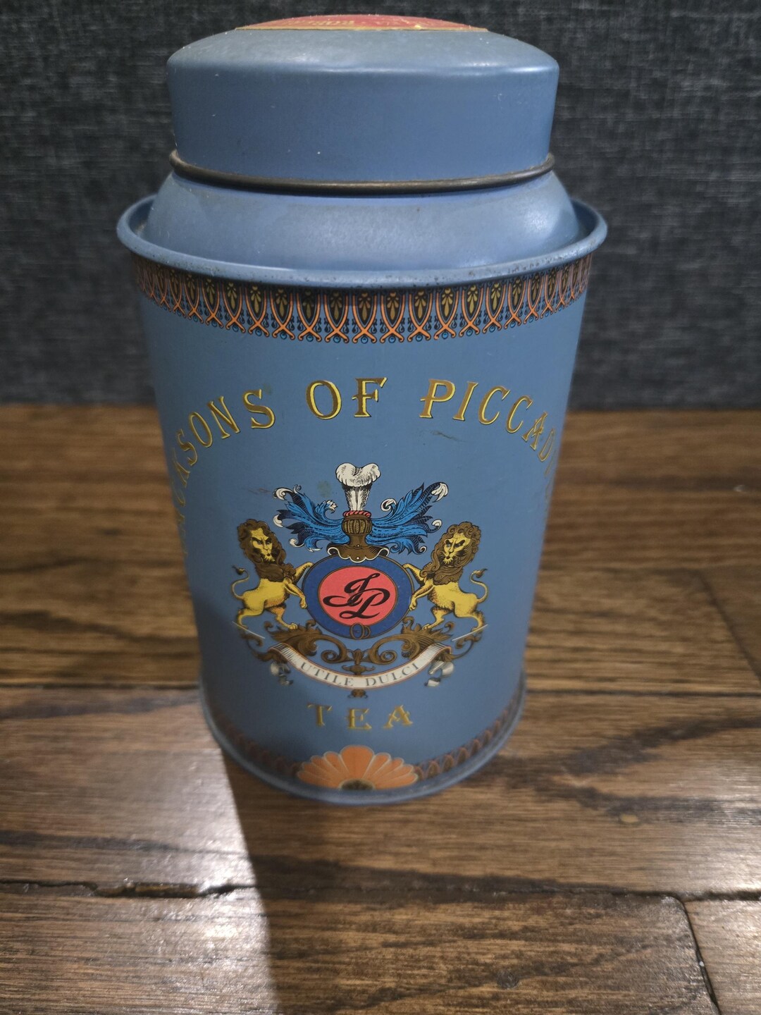 Vintage 1980s Jacksons of Piccadilly Tea Tin Canister Blue EUC - Etsy