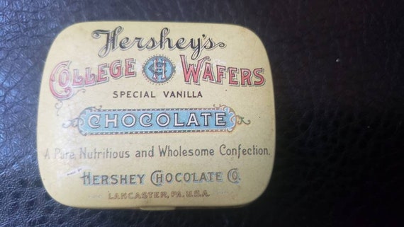 Vintage 1982 Hershey's College Wafers Chocolate Tiny Tin Box - Etsy