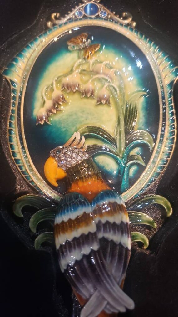 Two\'s Company Mandalay Hand Mirror with Parrot Design New Two main image 3