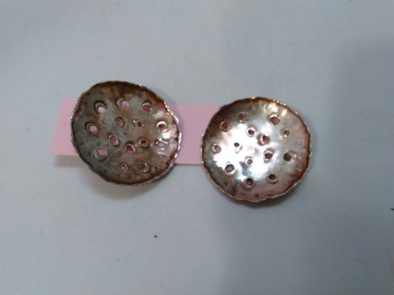 Vintage Sterling Silver Moon Crater Hook Earrings