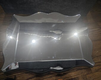 Vintage Anthropologie scalloped rectangle wall mirror or tray