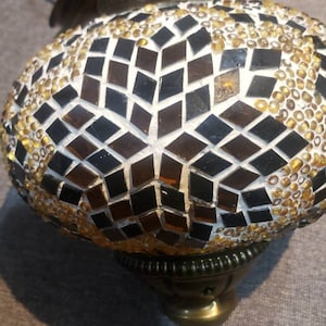 Vintage Turkish Moroccan glass Mosaic pendant lamp