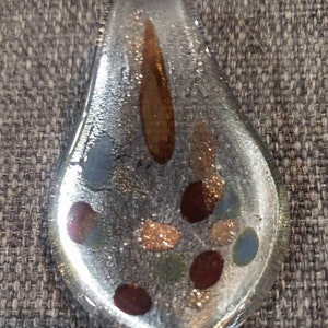 Vintage silver tone with blow Glass pendant