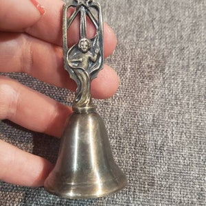 Vintage Reed & Barton RAB Nativity small Hand Bell Silver Plated