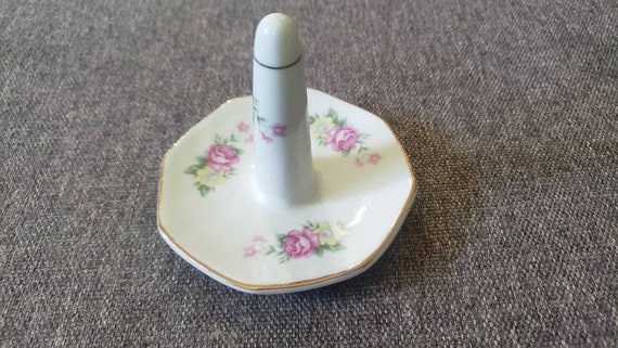 Vintage floral porcelain ring holder - image 2