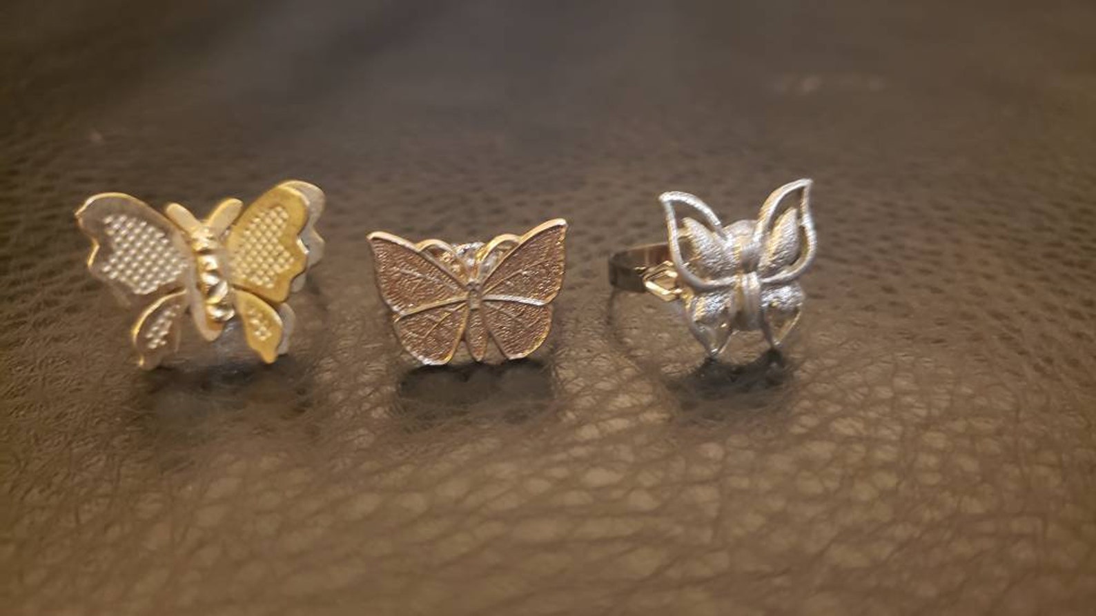 Handmade Metal Small Butterflies Silver Metal Color Adjustable Etsy UK