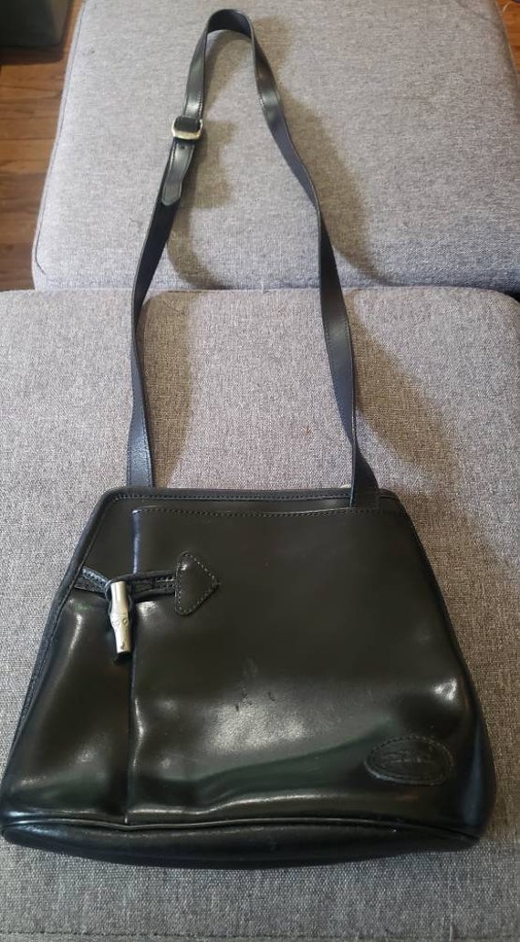 Longchamp Vintage Roseau Leather Shoulder Crossbody Bag