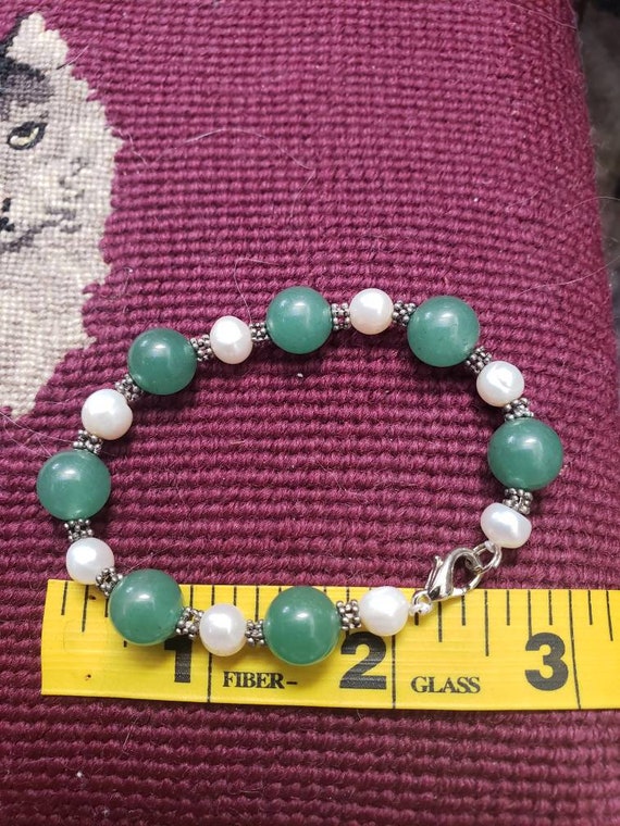 Vintage Collection - Real Pearls and Green Stone … - image 2