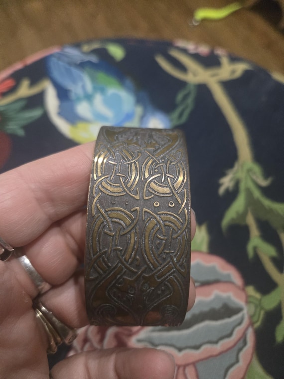 Vintage Celtic copper bangle bracelet