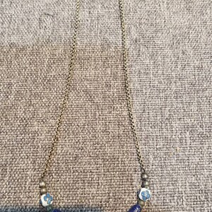 Vintage Blue Floral Cloisonne choker necklace