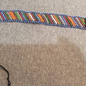Vintage Indigenous style colorful micro seeds beaded bracelet or anklet