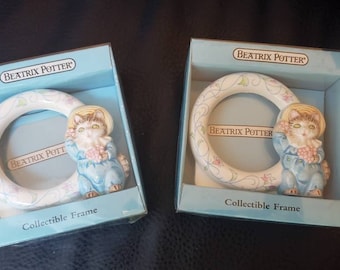 Vintage 1988 Tom Kitten Beatrix Potter small ceramic picture frame in box