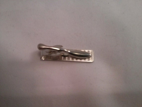 Vintage silver color tie clip - image 2