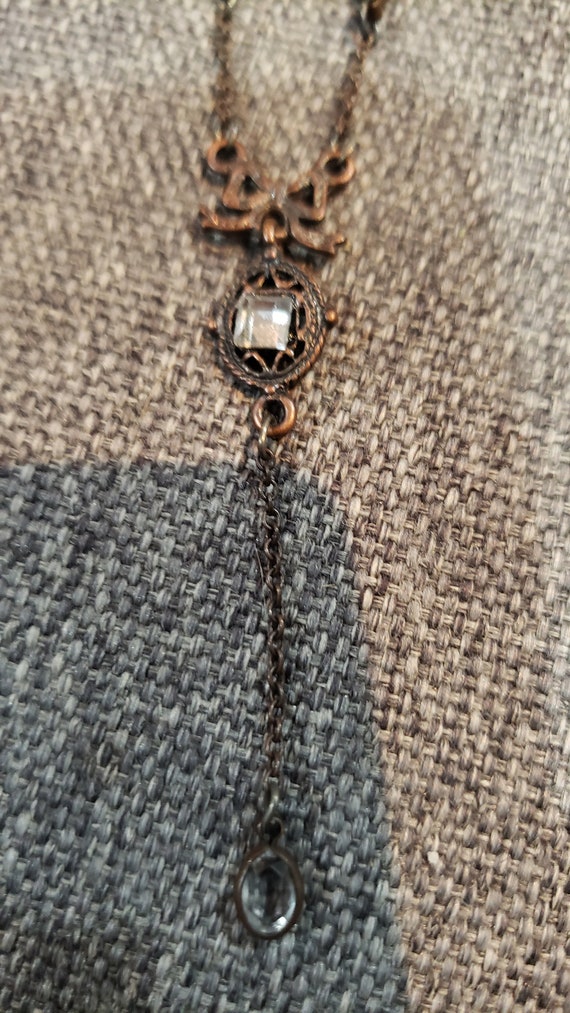 Vintage Victorian style crystal necklace tie - image 3