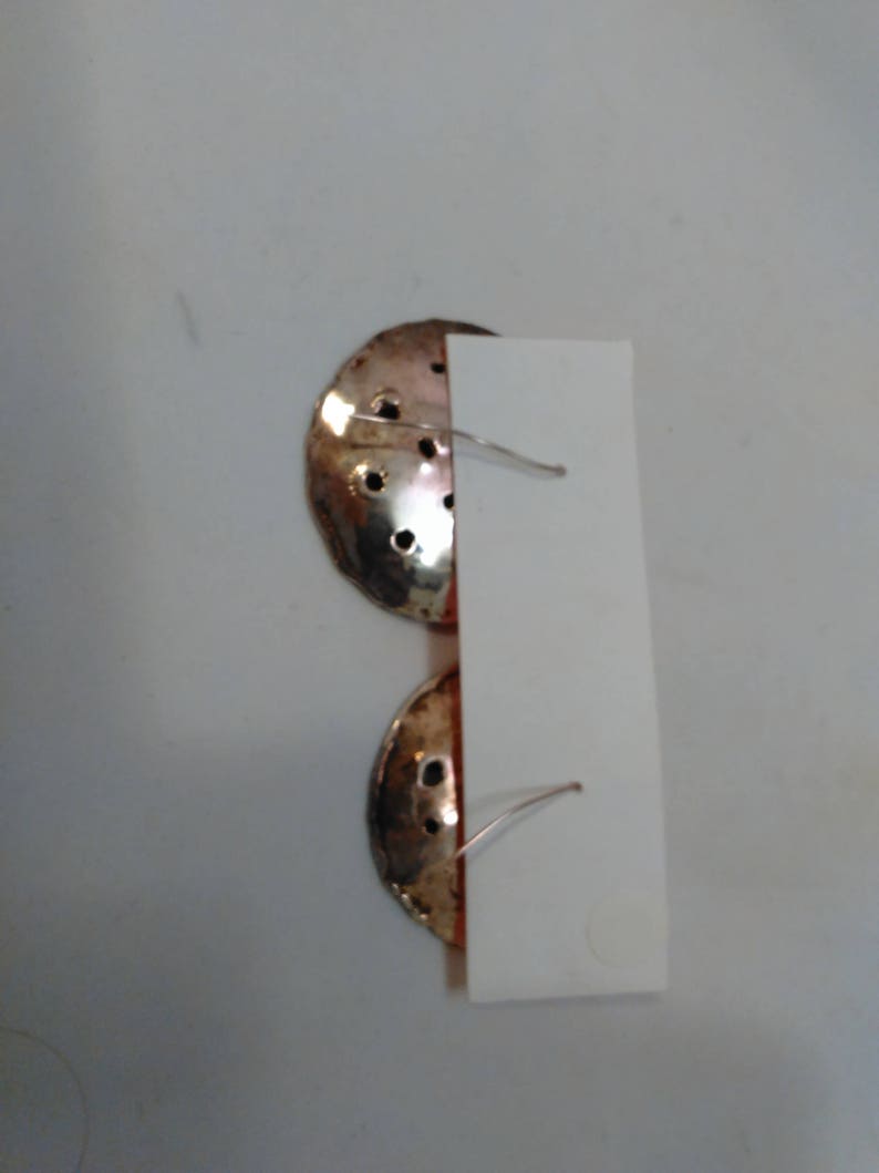 Vintage Sterling Silver Moon Crater Hook Earrings