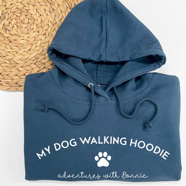 PERSONALISED Dog Walking Hoodie - Dog Mum, Dog Dad, Dog Lover Gift, Cosy Gift, Pet Lover Gift, Mothers Day, Personalised Dog Gift, XS - 3XL