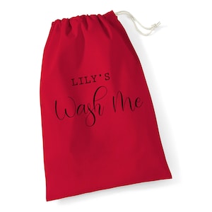 SAC À LINGE PERSONNALISÉ - 3 tailles de sac à cordon 100 % coton, sac à cordon pour le lavage/la lessive/l'uniforme/les gommages
