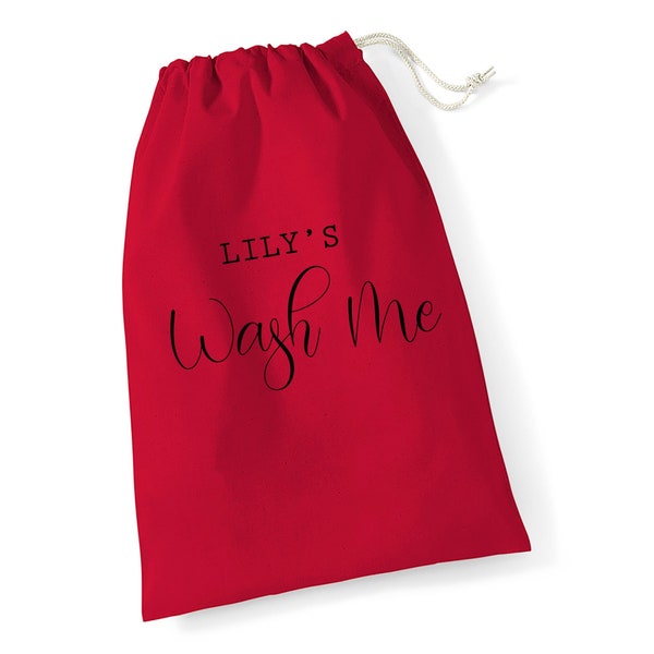 PERSONALISED LAUNDRY BAG - 3 Sizes 100% Cotton Drawstring Bag, Drawstring Bag for Washing / Laundry / Uniform / Scrubs