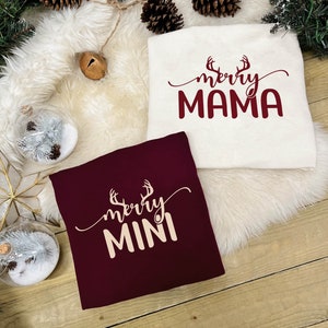 MATCHING CHRISTMAS JUMPER - Merry Reindeer, Family Christmas Jumper, Christmas Sweater, Parent/Child, Merry Mama/Papa/Mini/Big/Little/Middle