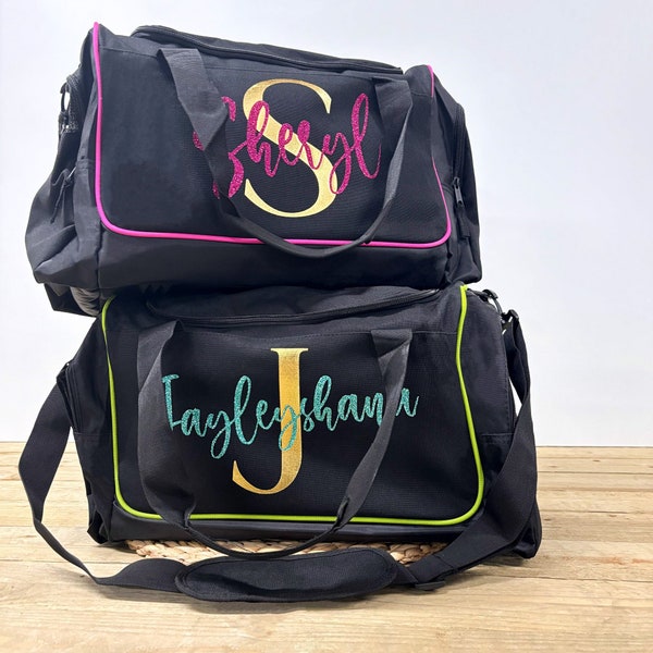 PERSONALISED GYM BAG with Initial | Personalised Weekend Bag, Gym Bag, Yoga Bag, Duffle Bag, Kit Bag, Uniform Bag, Personalised Gift