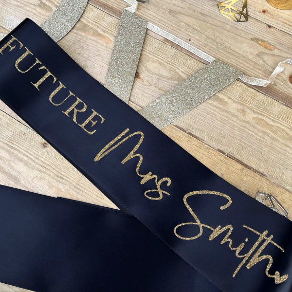 FUTURE MRS GLITTER Sash | Bride to Be Sash | Mrs To Be | Hen Party Sash | Bride Sash | Luxury Glitter Sash | Personalised Bride to Be Gift