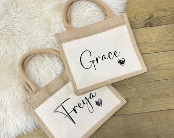PERSONALISED LUNCH BAG with Name | Jute Bag, Name Bag, Jute Lunch Bag, Personalised Gifts, Personalised Work Bag, Shopping Bag, Gift For Her