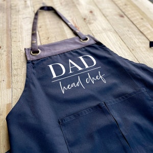 PERSONALISED HEAD CHEF Apron - Faux Leather Personalised - Head Chef Apron - Personalised Mens Apron Gift Dad Father Grandad