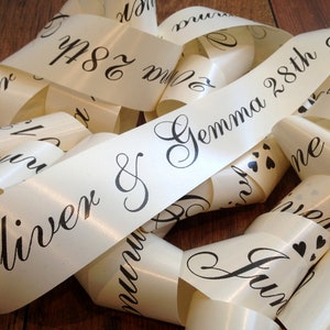Personalised Wedding Car Ribbon | 6m Printed Car Ribbon suitable for Prom / Wedding / Birthday Gift