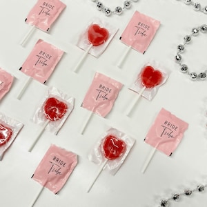 BRIDE TRIBE LOLLIPOPS -  Pink Hen Party Lollipops - Hen Party Bag Filler - Hen Party Gift Bags - Hen Night Accessories - Heart Lollipop