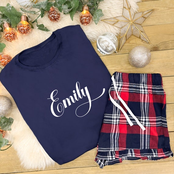 Personalised Christmas Nightie Womens Christmas Family Pyjama