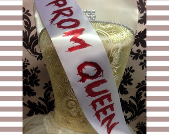 PROM QUEEN SASH Pageant Beauty Queen Halloween Fancy Dress Outfit Cheap Costume