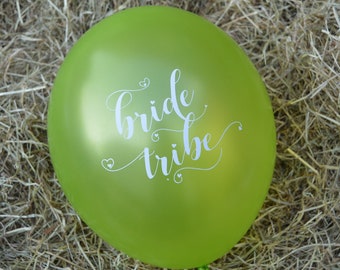10 x Lime Green Bride Tribe Hen Party Balloons - Hen Night Balloons - Cheap Hen Party Balloons