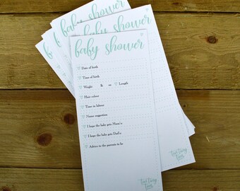 Baby Shower ADVICE CARDS Game | Gender Neutral Baby Shower | Mint Green Baby Shower | Baby Shower Game | Baby Shower Prediction Cards