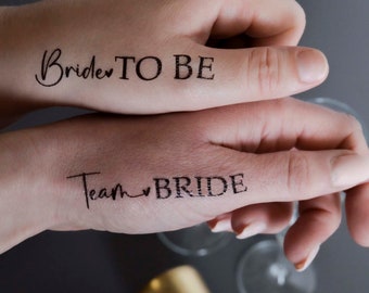 TEAM BRIDE TATTOOS - Hen Party Tattoos - Hen Party Bag Fillers - Hen Night Accessories - Hen Party Black and White Team Bride