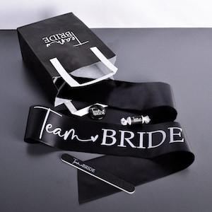 TEAM BRIDE - Sac de réception rempli de poule | Sac EVJF Team Bride - Accessoires de remplissage de sacs EVJF Soirée EVJF Noir
