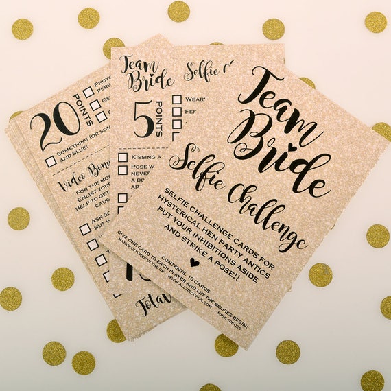 10 X Hen Party Selfie Challenge Cards Hen Night Games Hen - Etsy UK