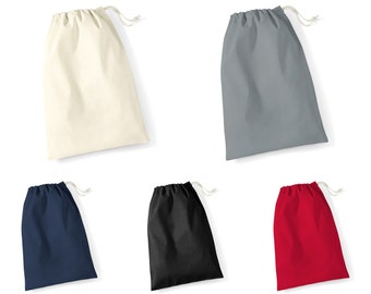 Cotton Drawstring Storage Bag - 5 Colours / 6 Sizes 100% Cotton Drawstring Bag, Drawstring Bag for Washing / Laundry / Toys