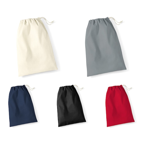 Sac de rangement à cordon en coton-5 couleurs/6 tailles, sac à cordon 100% coton, sac à cordon pour le lavage/lessive/jouets