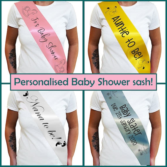 personalised baby shower sash